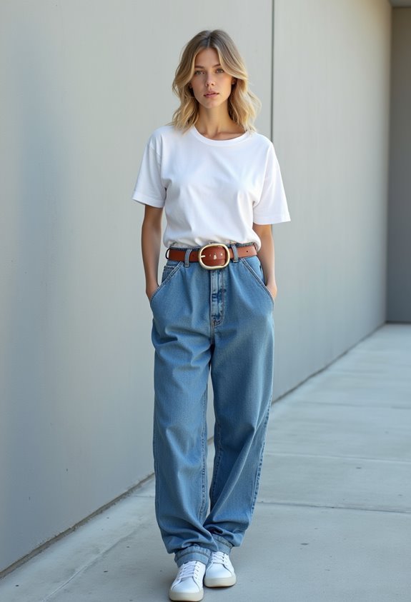 baggy jeans statement belt