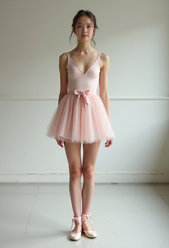 ballet inspired soft pink ensemble