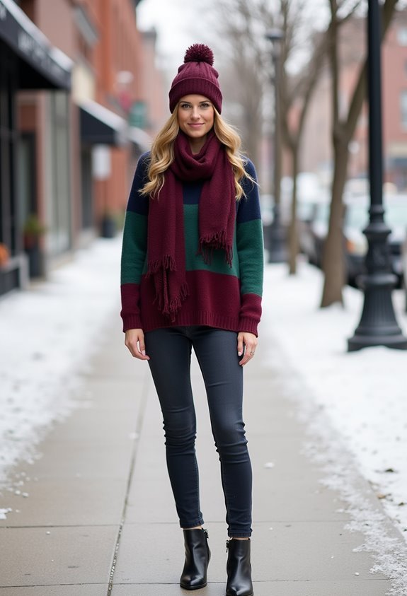 bold color block winter style