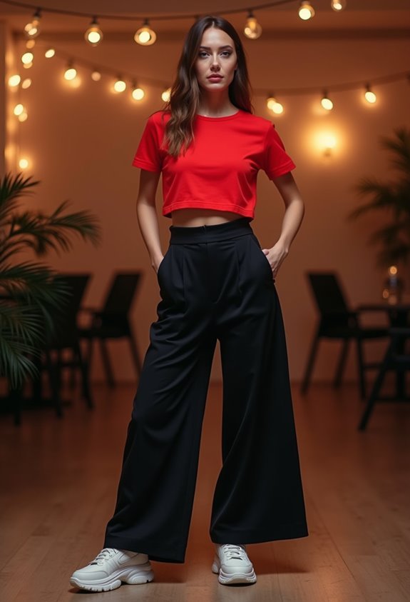 bold red top contrast