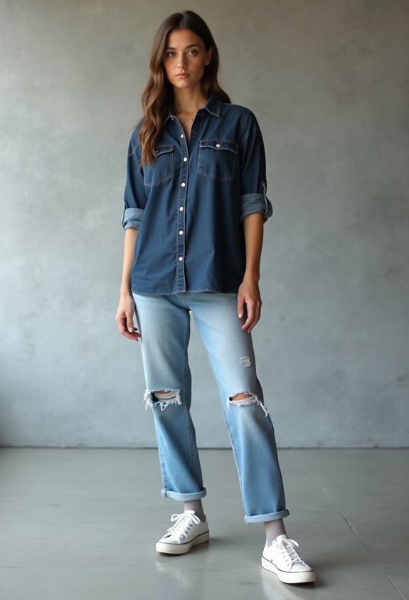 casual denim party outfit