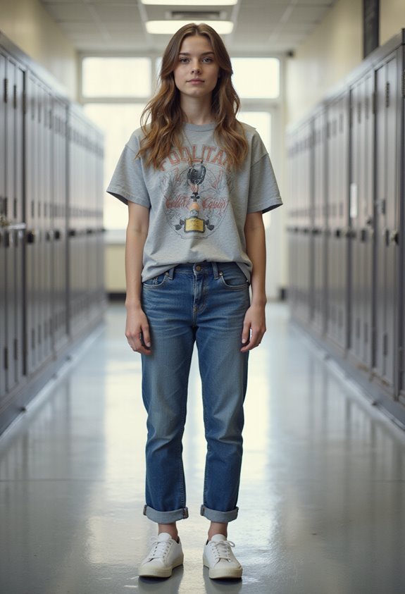 casual jeans and tee