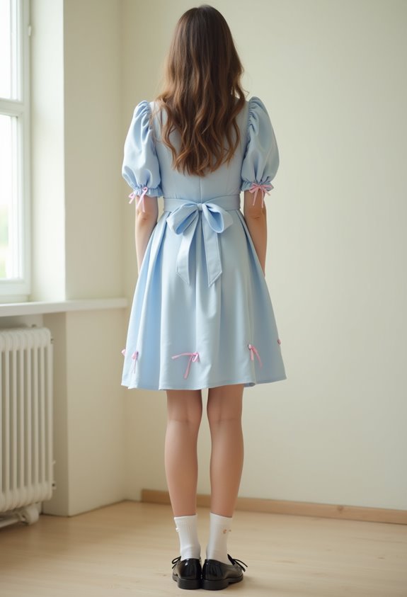 charming blue ribbon dress