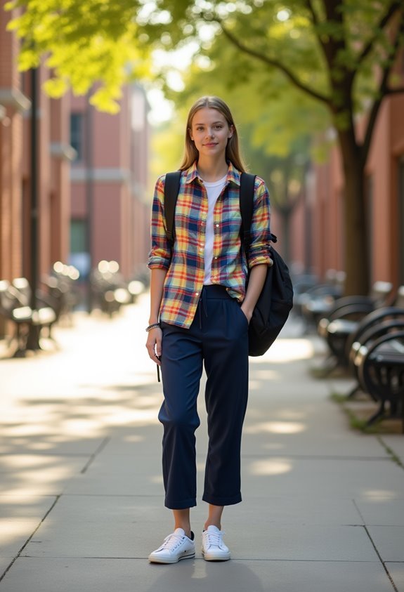 colorful shirt solid bottoms