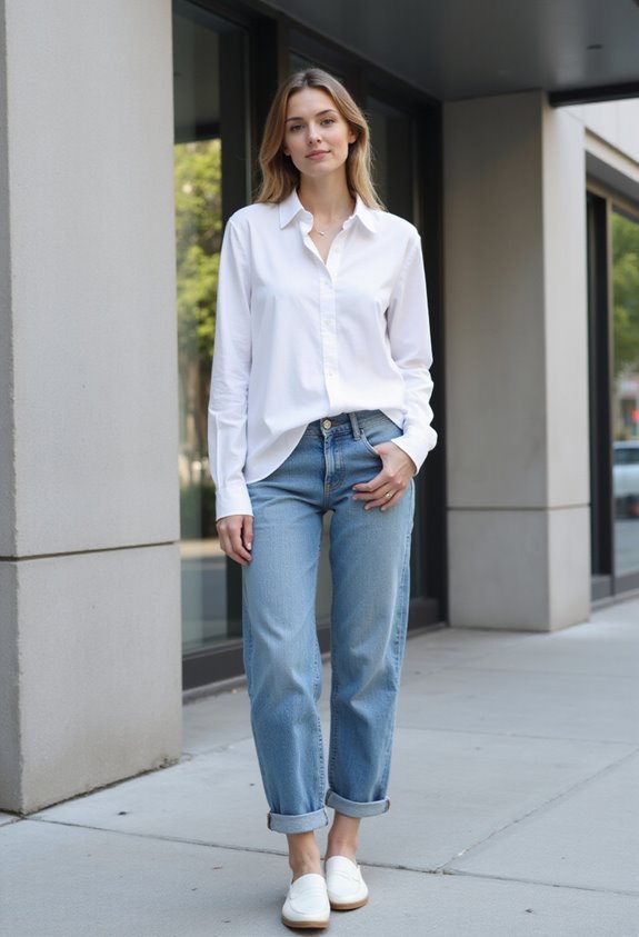 crisp shirt baggy jeans