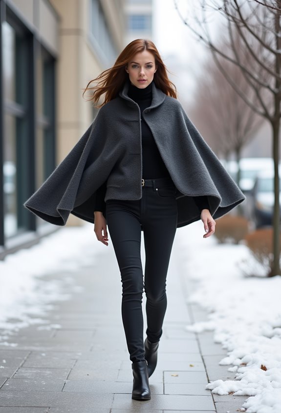 dramatic wool cape outfits
