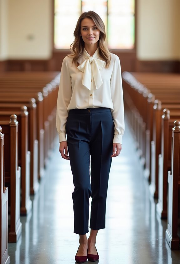elegant blouse and trousers