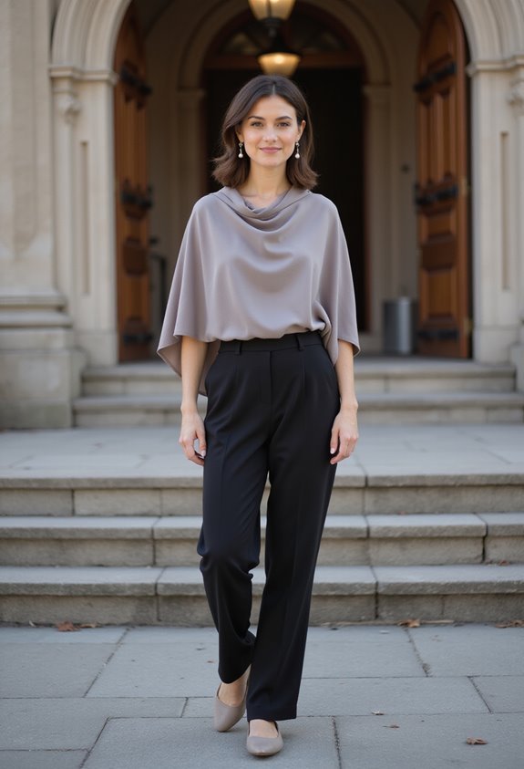 elegant cape top ensemble