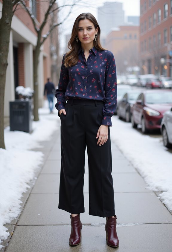 elegant winter floral outfit