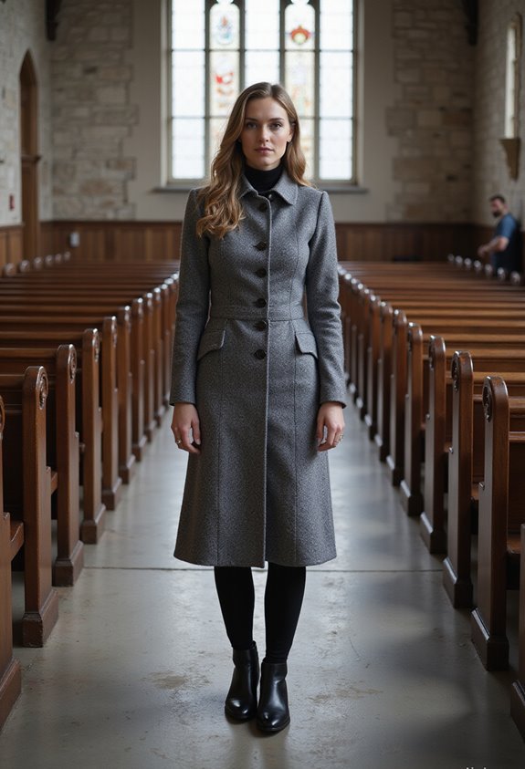 elegant winter tweed ensemble