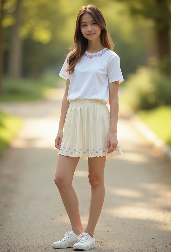 embroidered floral collar details