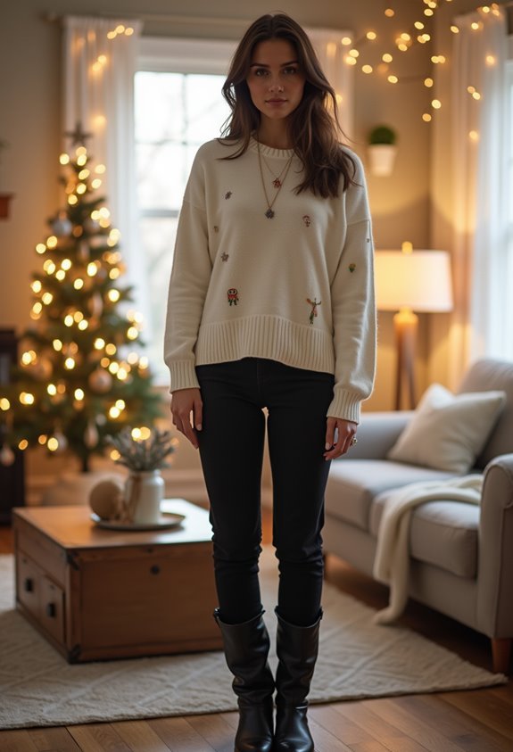 festive neutral holiday outfit