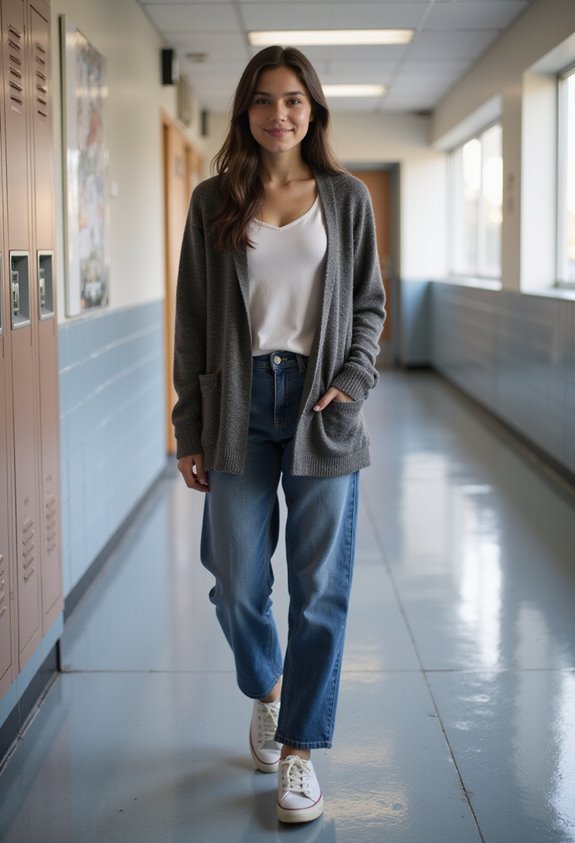 layered cardigan with tank