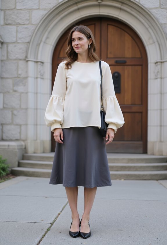 puffy sleeve blouse outfit