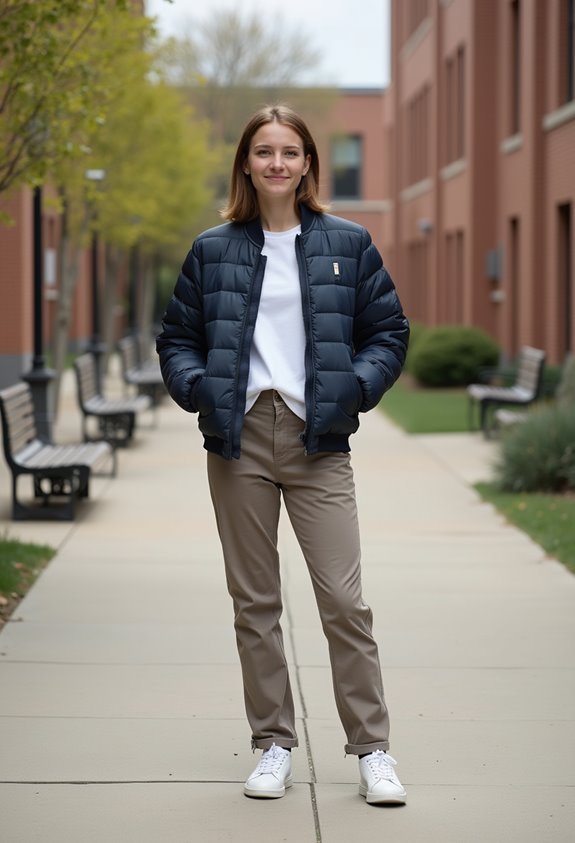 quilted jacket simple outfit