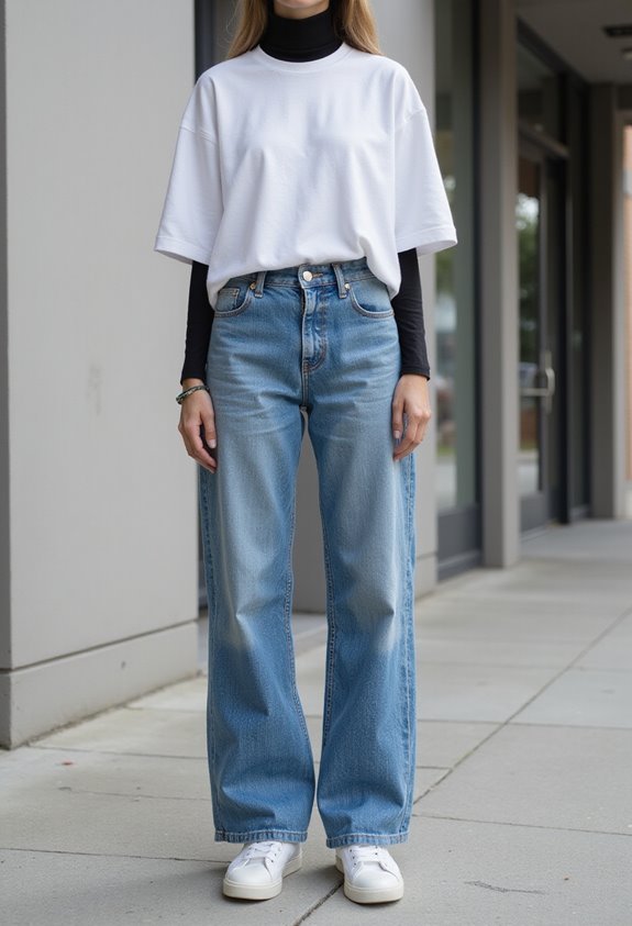 relaxed denim with contrasts