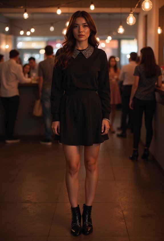 sparkly collar simple dress