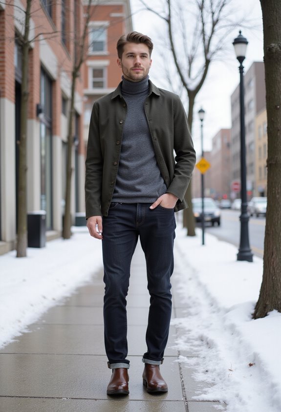 stylish layered winter outfit