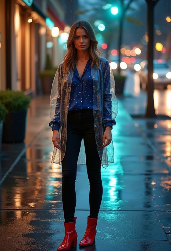 stylish rain ready dinner outfit