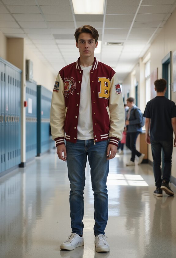 varsity jacket with basics
