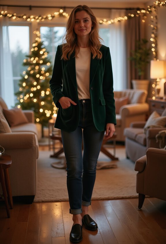 velvet blazer dark denim