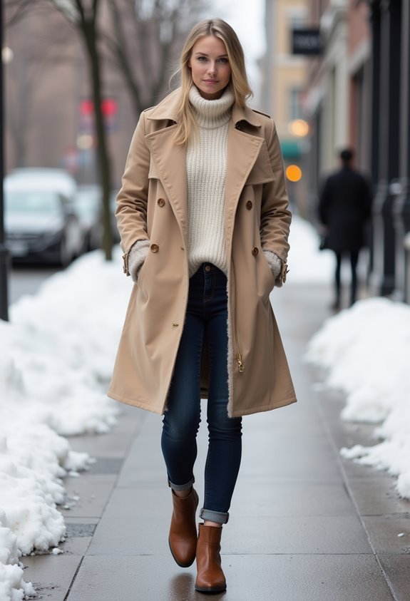 warm winter trench coat