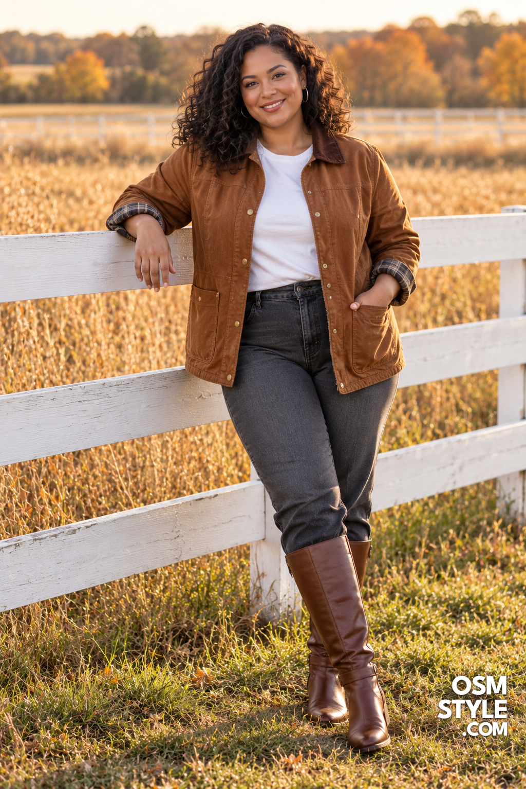 18.Tobacco Barn Jacket With Gray Jeans