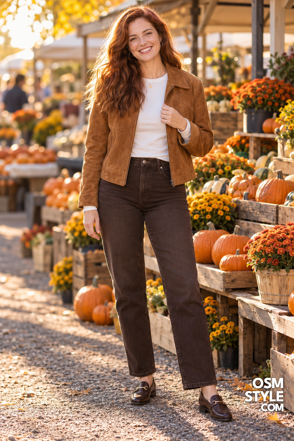 2. Suede Jacket in Warm Caramel