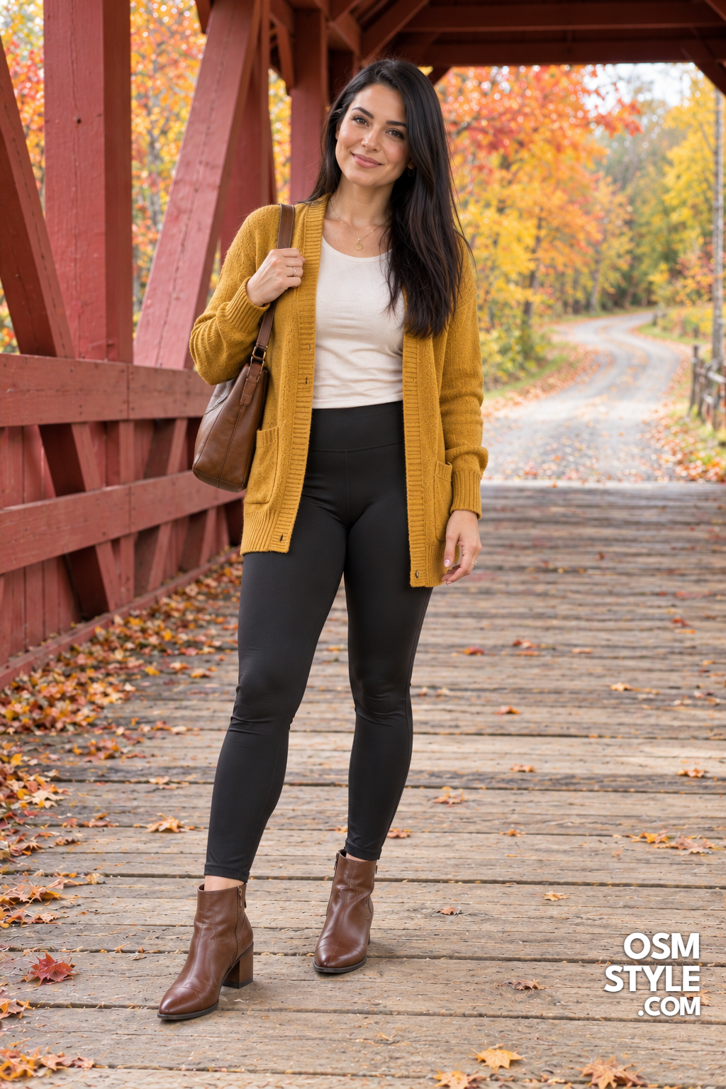 21. Mustard Cardigan for Covered Bridge Walks