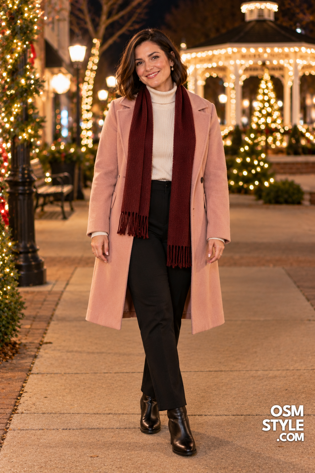 22. Blush Pink Coat For A Night In Town