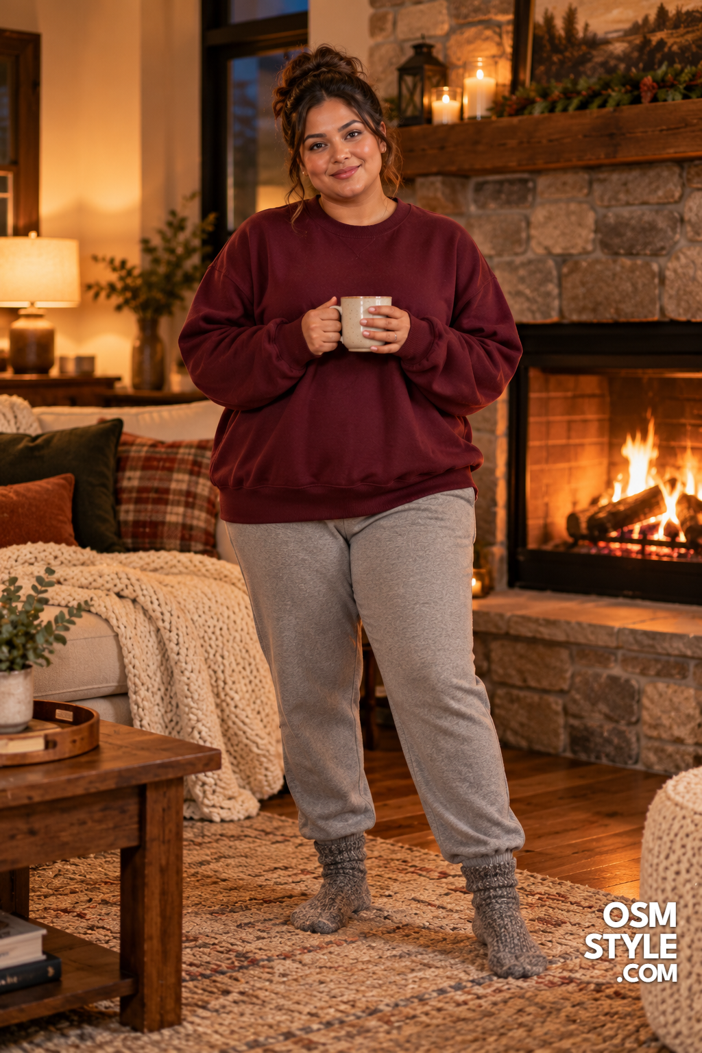 22. Burgundy Sweatshirt for Fireside Evenings