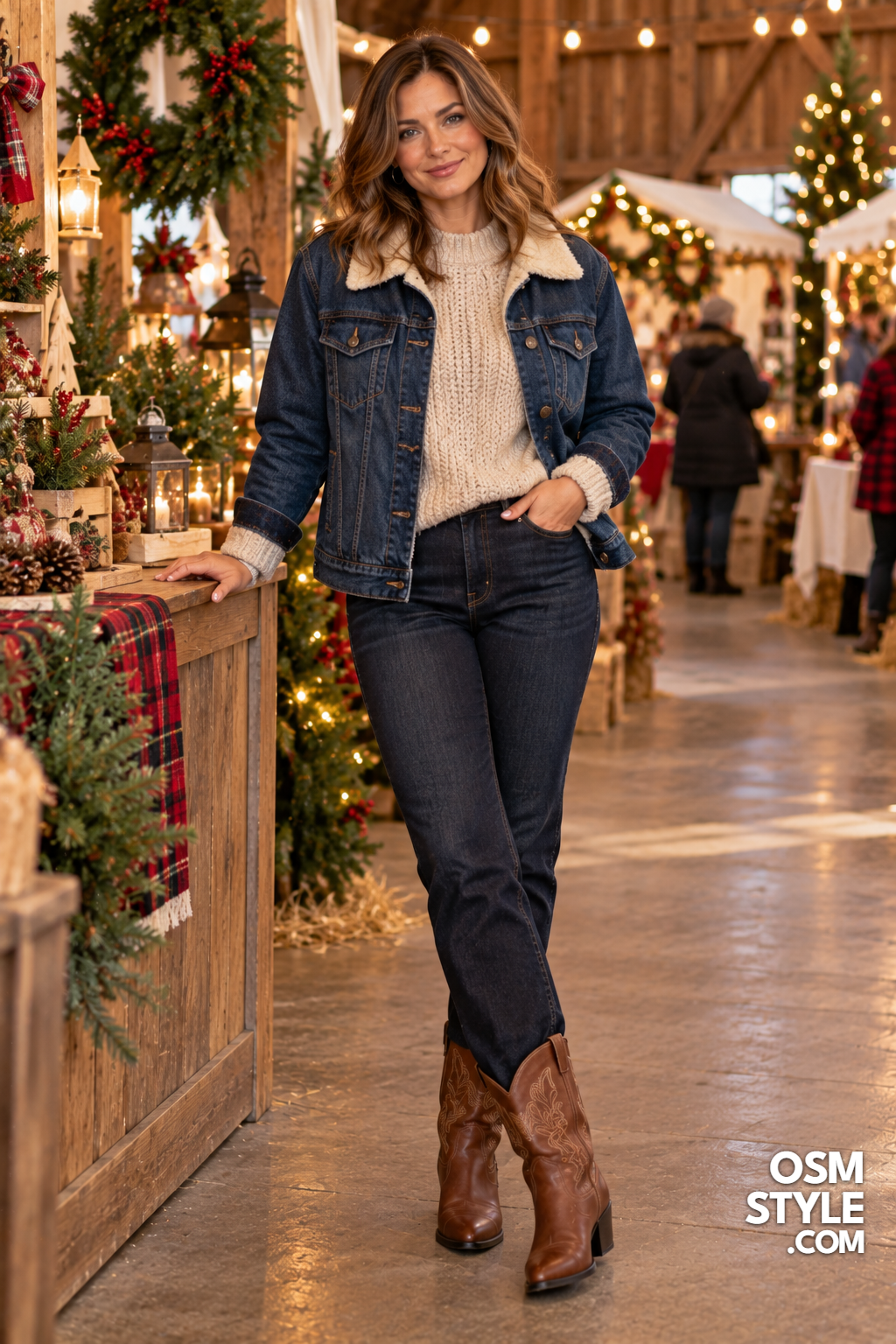 23. Shearling Collar Denim Jacket At The Craft Fair