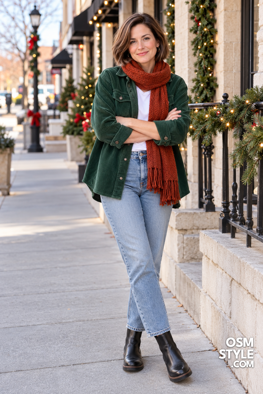 4. Green Corduroy Shirt Jacket For Town Errands