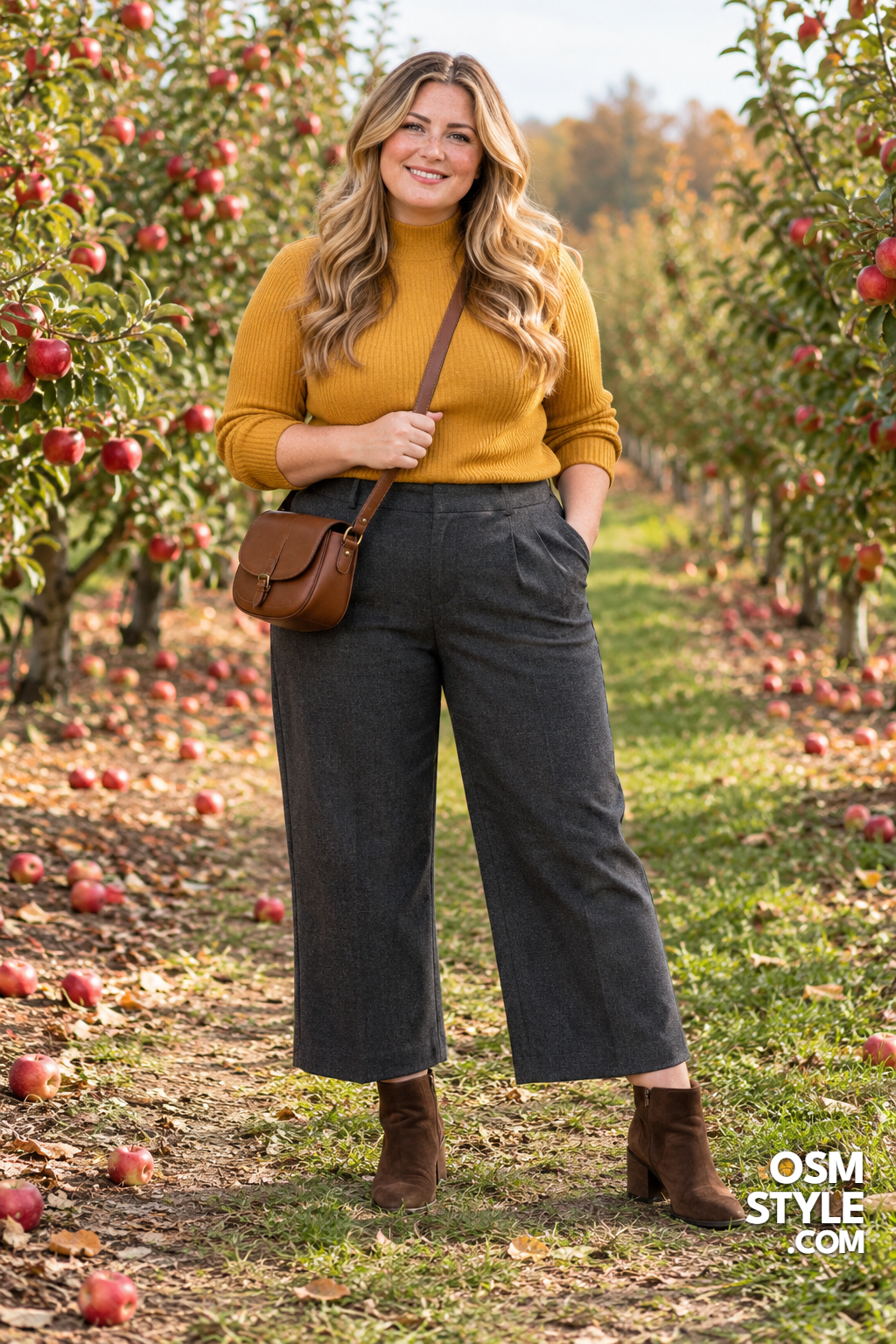 5. Chocolate Suede Boots And Cropped Trousers