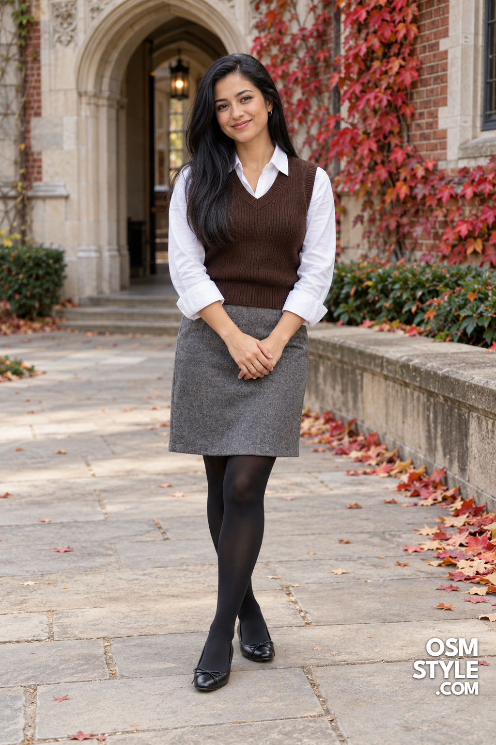 5. The Sweater Vest Over a White Shirt