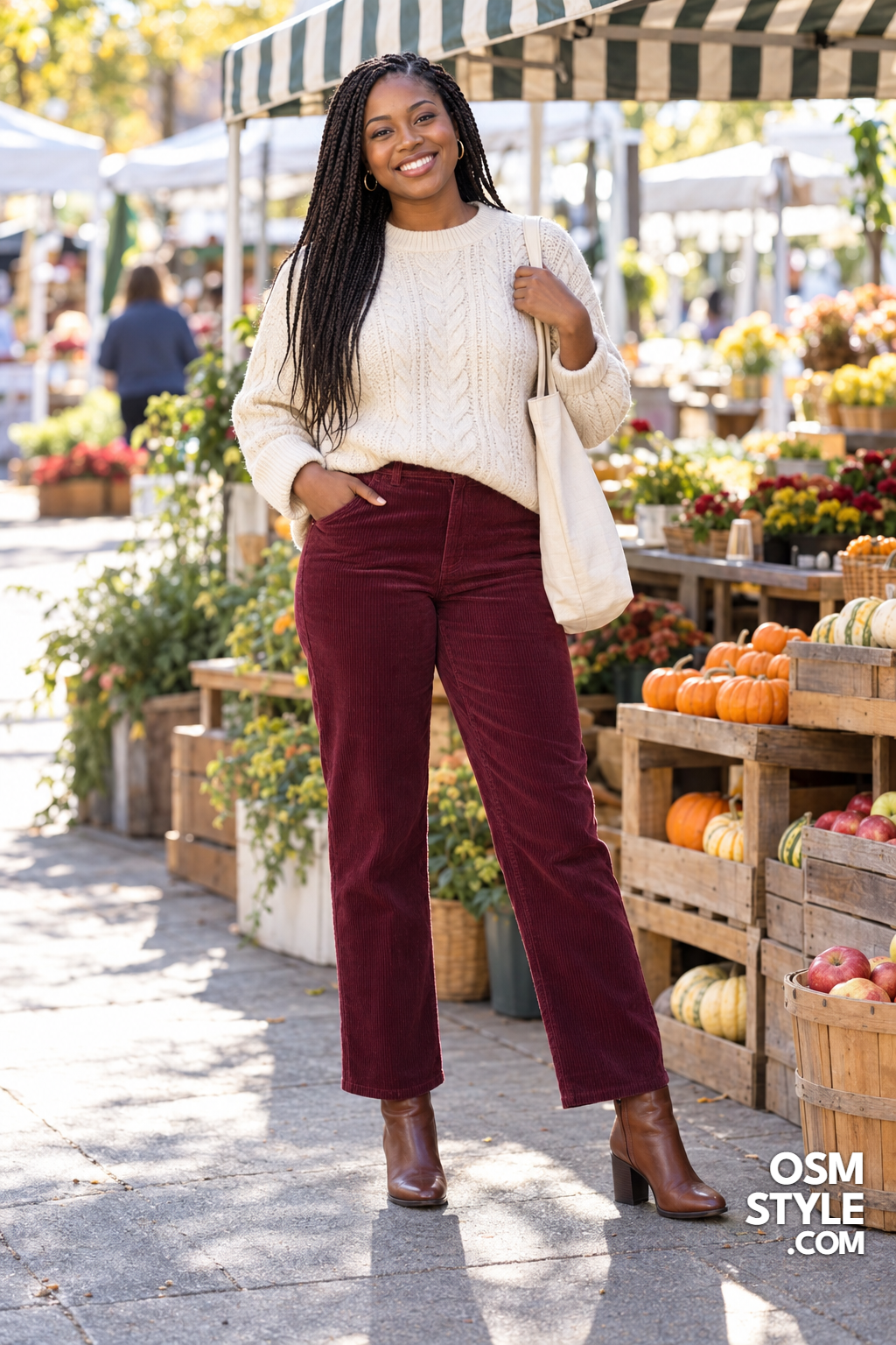 6. Corduroy Pants for a Farmers Market Morning