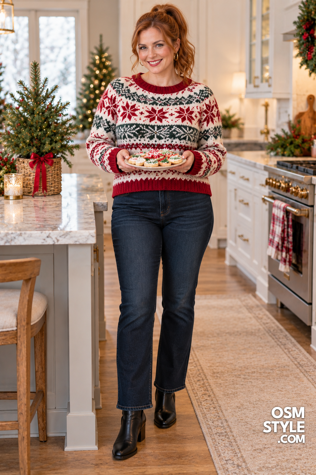 9. Fair Isle Sweater and Dark Jeans